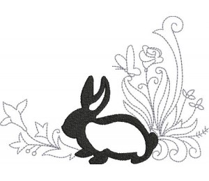 Stickdatei - Bunnies in the garden 2